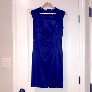 Tahari cocktail party dress, dark blue, size 4P. Like new, only worn twice.